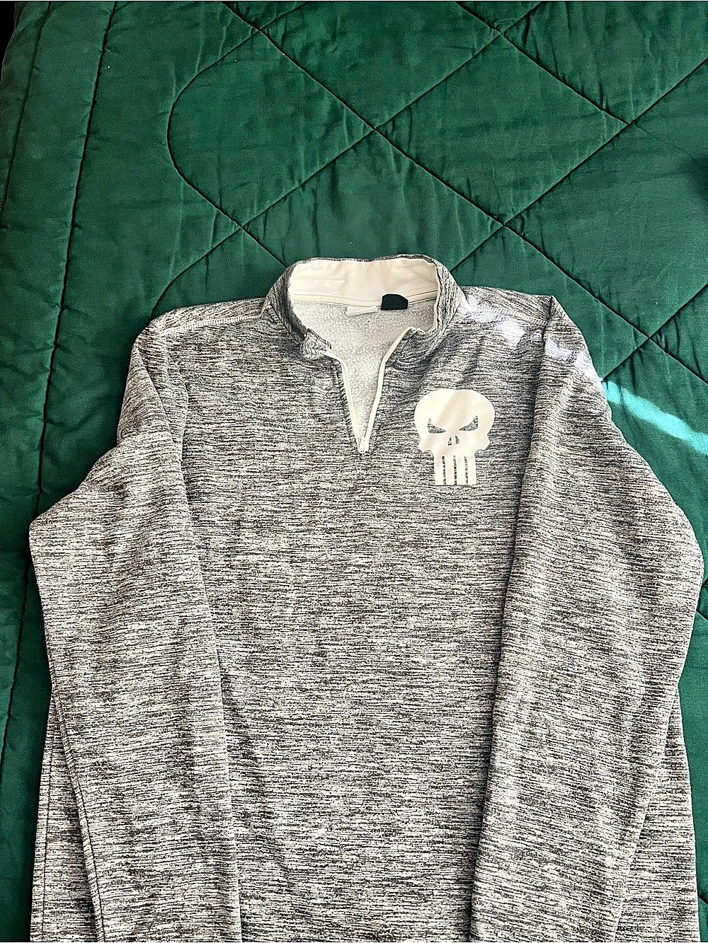 Marvel Men's Quarter-Zip Pullover Gray Size Large Like New